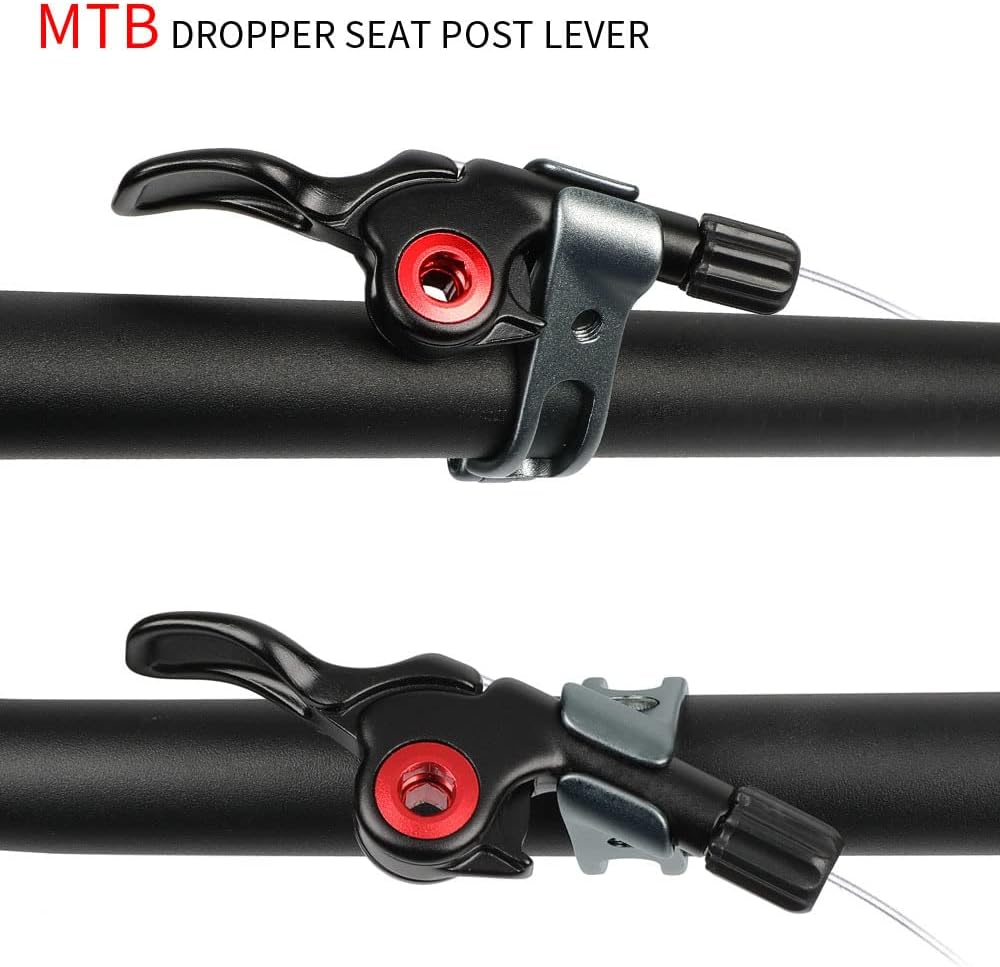 BBxunsless MTB-Sattelstützen-Dropper-Fernhebel, verstellbarer Rennrad-Drop, mechanische Fernbedienung für 22,2-mm-Lenker, Schwarz