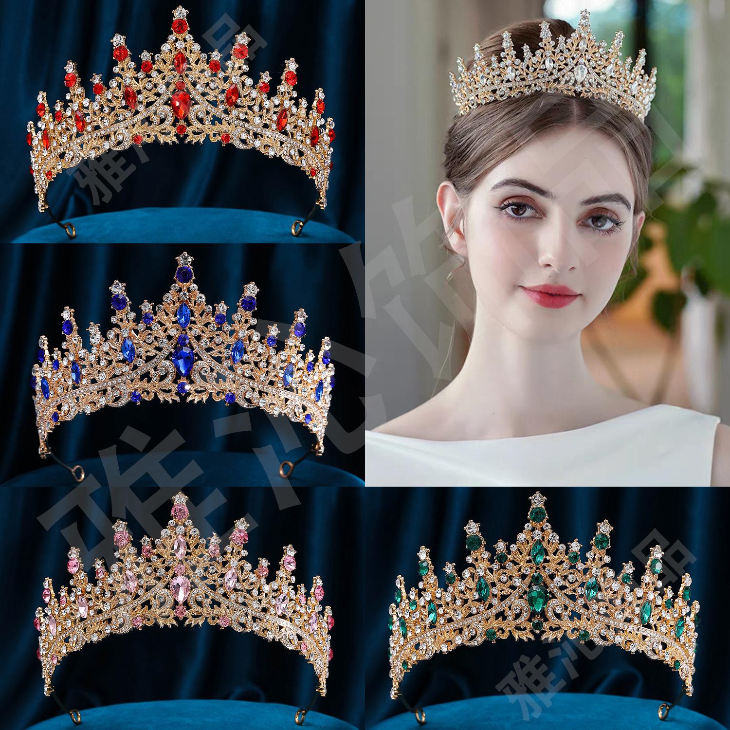 

Металлический кристалл, супер блестящие свадебные фотографии, аксессуары для волос королевы, свадебный головной убор в стиле барокко, роскошная свадебная корона