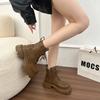 Retro Martin-kängor dam 2025 ny höst- och vintertrend snygga och mångsidiga liten man tjocksulade brittisk stil korta stövlar dam
