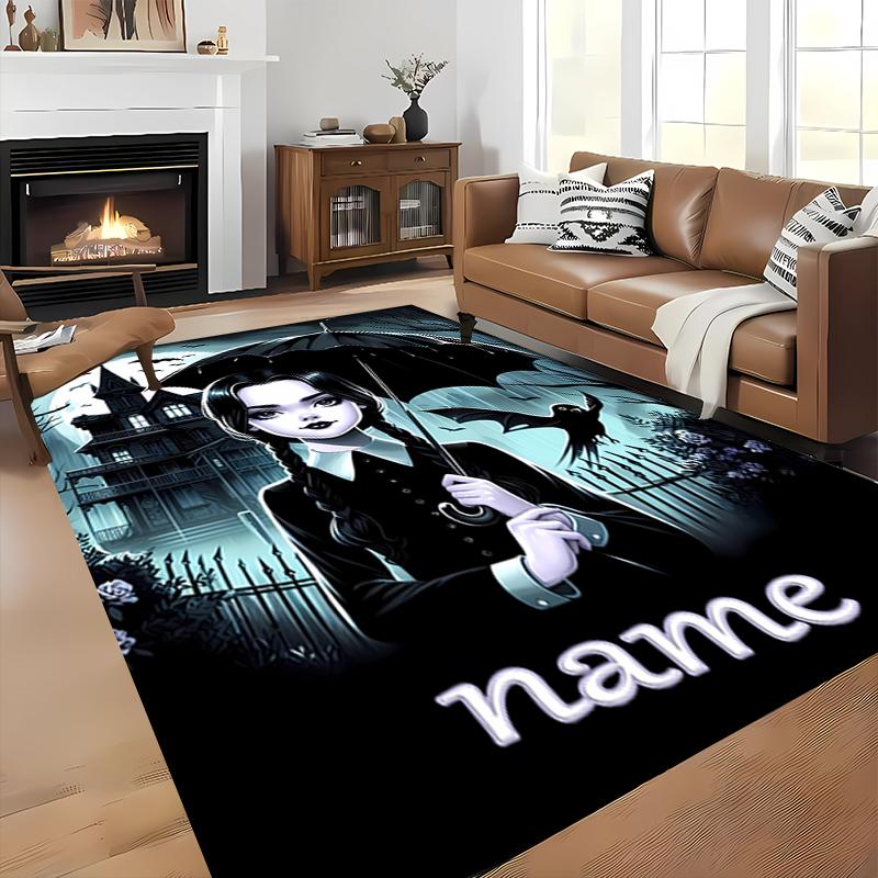 Custom personalization Wednesday Addams Area Rug - Perfect For Kitchen, Bathroom,Laundry Room Decor Large Size Available,Gift All Seasons