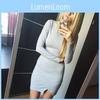 Robe Mini Élégante pour Femme, Manches Longues, Moulante, Robe de Cocktail, Soirée