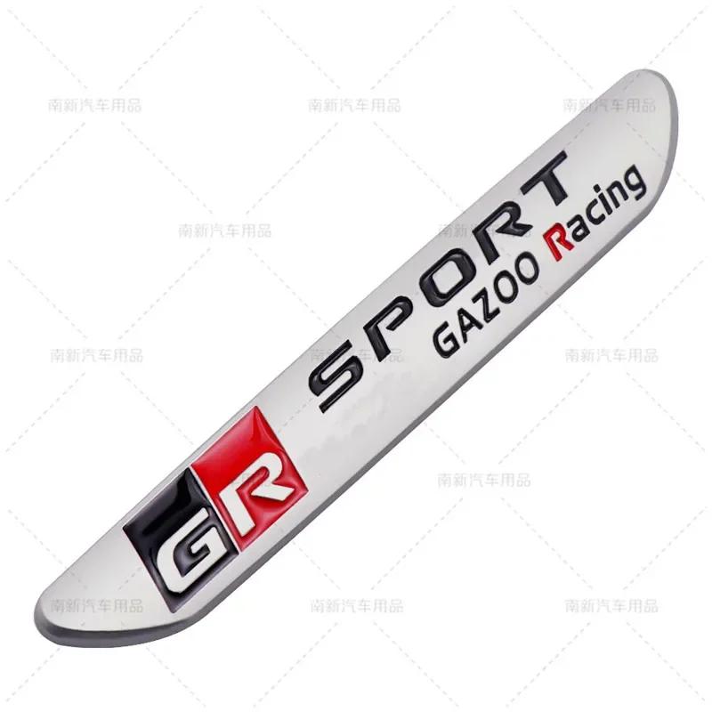 1Pcs 3D Metal GR Sport Gazoo Racing Side Fender Emblem Rear Boot Trunk Badge Sticker For Toyota GRsport C-HR RAV4 Corolla Camry