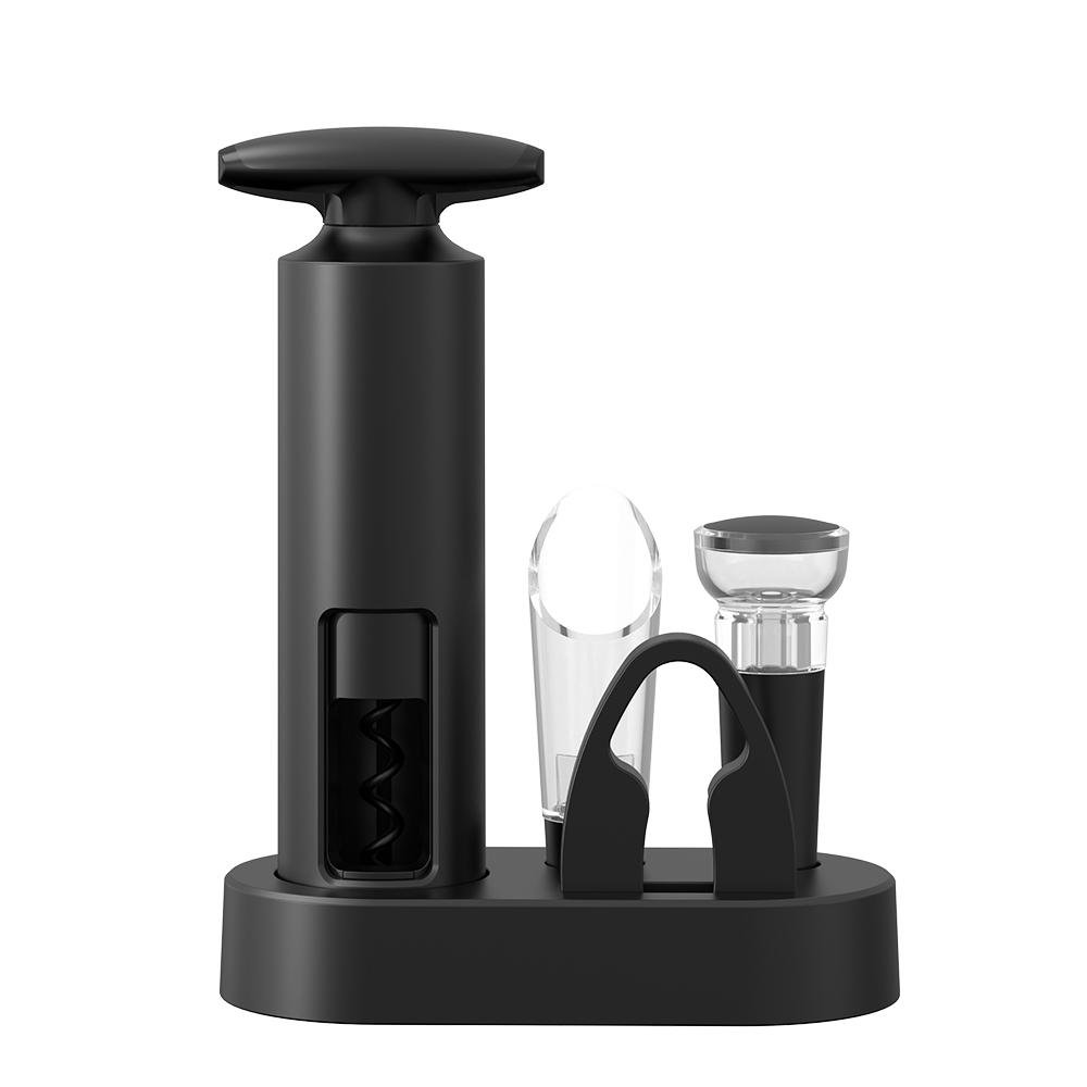 

1 Set Self-Pull Pump Wine Opener Base Set with Foil Cutter Wine Corkscrew for Party Wine Lover Kitchen Accessories Gift чёрный