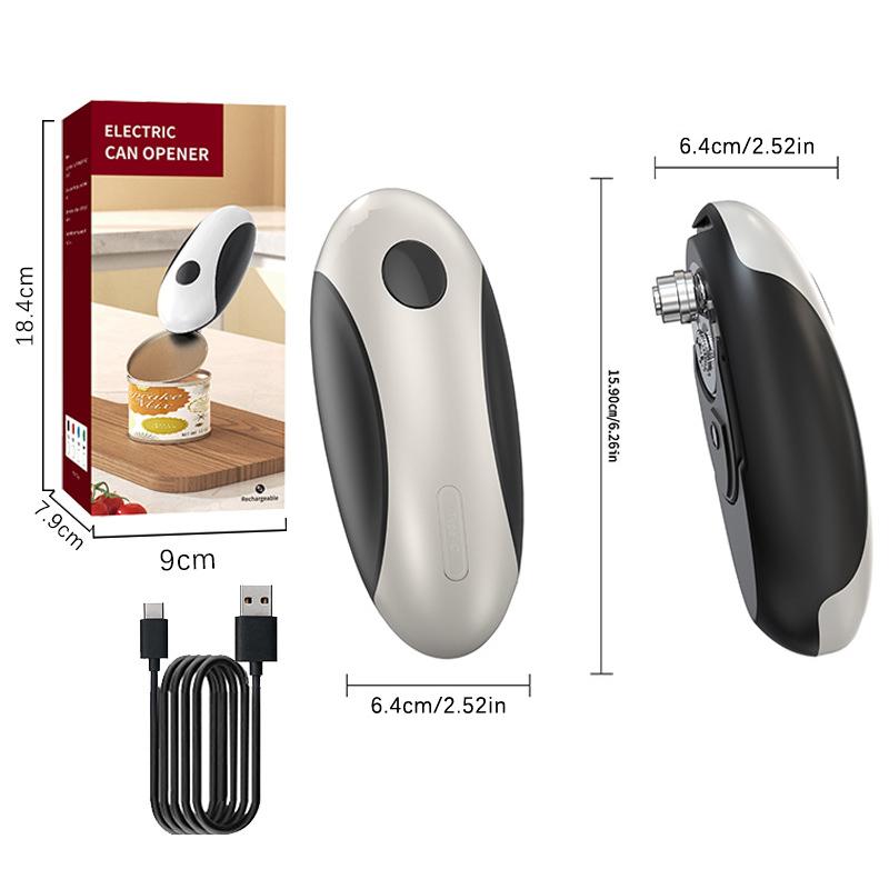

Electric Can Opener Automatic Jar Opener Portable Rechargeable Kitchen Can Opener Hands-Free Easy Pull One Touch Tin Can Opener білий