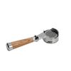 Stainless Steel Espresso Portafilter with Wood Handle Bottomless Coffee Machine Filter Basket Coffee Shop Equipment