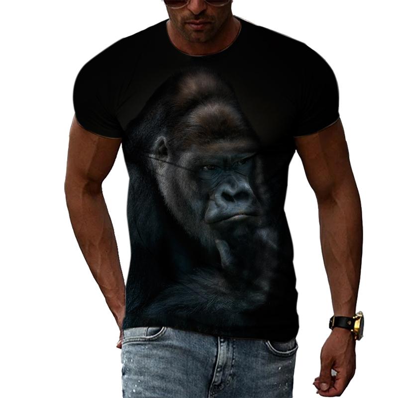 Sommar Trendiga män Funny Monkey grafiska t-shirts Mode Smak Casual Personlighet Tryckt T-shirt Hip Hop street style T-shirts Topp