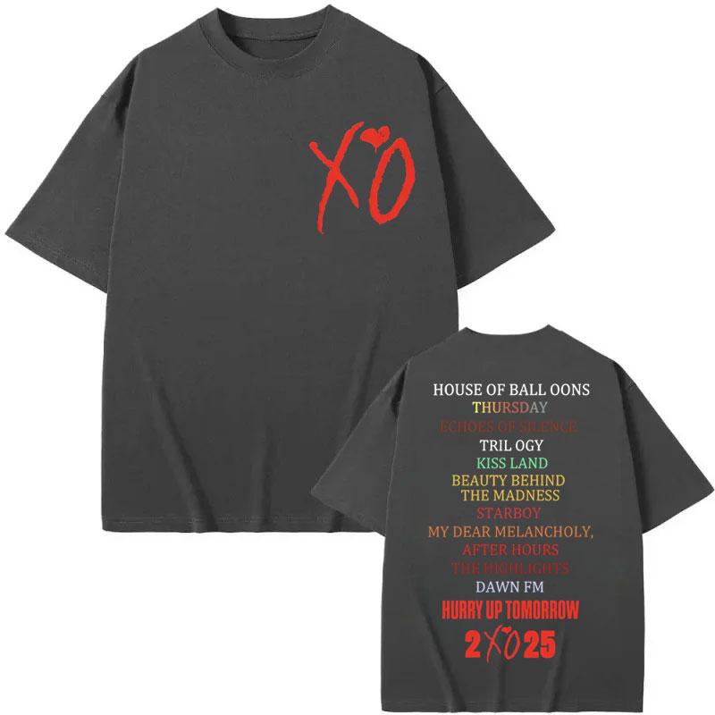 Rapper The Weeknd Tour 2025 Tričko Hudební Album Merch Trička Pánské Dámské Y2k Oblečení Móda Hip Hop Trička Streetwear