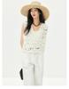 Early Autumn Women's Hollow Crochet Knit Vest - Loose, Plus-Size Woolen Sleeveless Top