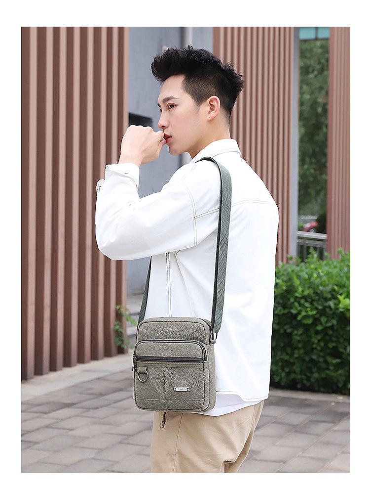 Sac bandoulière et sac à épaule multifonction en toile pour homme - Sac à main décontracté unisexe