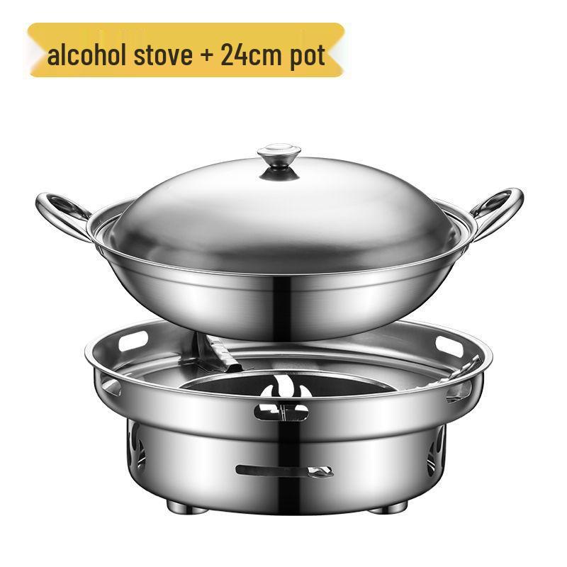 Stainless Steel Windproof Alcohol Stove for Outdoor & Indoor Use - Ideal for Hot Pots, Dorms, Restaurants & More