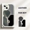 Couple Lovers Girl Boy Leather Phone Case For iPhone 17 16 15 14 13 12 11 Pro Max Mini Plus Cover
