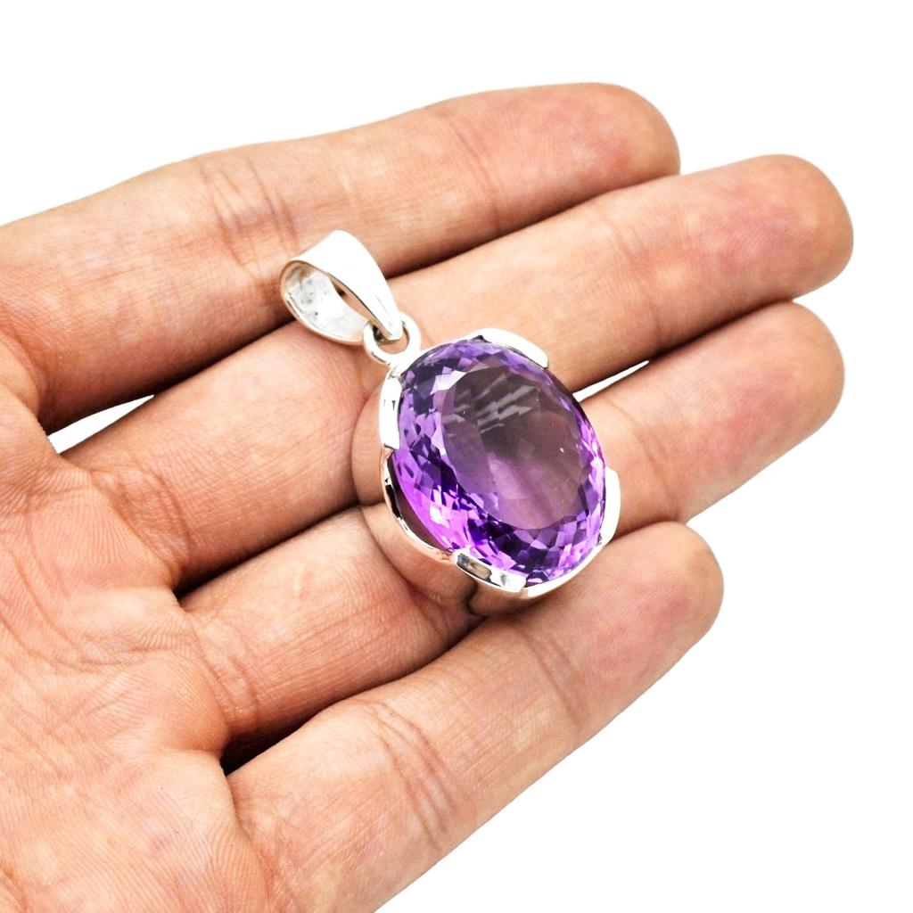 Rare Amethyst Pendant, 925 Sterling Silver Jewelry, Birthday Gift, Wedding Gifts