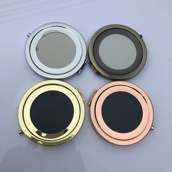 Retro Matt Runder Taschen-Make-up-Spiegel Tragbarer Doppelseitiger Klappvergrößerungsspiegel
