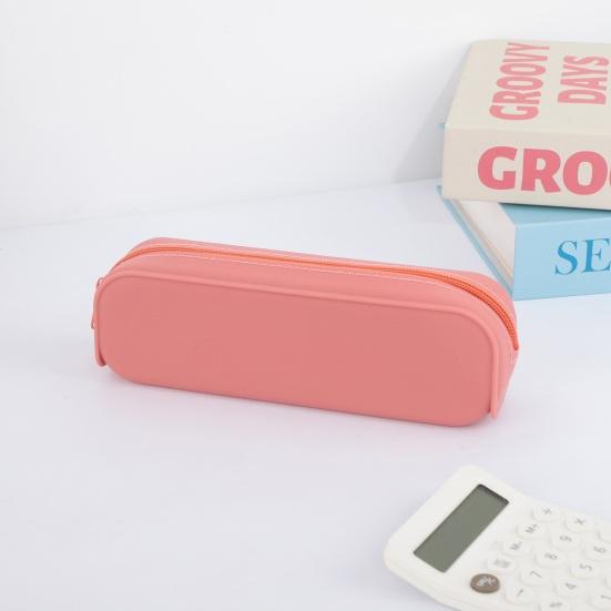 Silicone Pencil Case, Large Capacity Rectangle Pen Holder, Washable Cute Stationery Organizer for Office School
