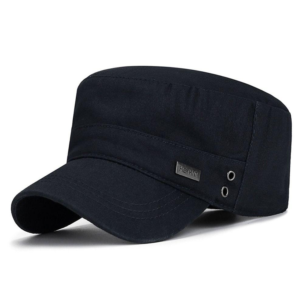 Atmungsaktive Kappe Kampfangeln Flache Verstellbare Kappe Herren Unisex Armeehut Baseballkappe Baumwolle Kadettenmütze