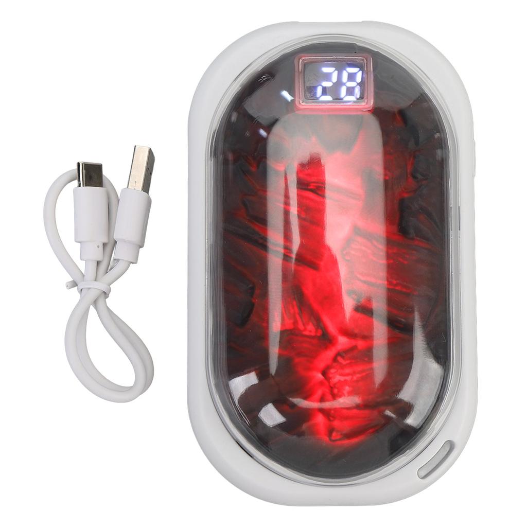 2 In 1 Hand Warmer Power Bank Dynamic Flame Light 3 Temperature Settings 3600mAh Rechargeable