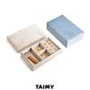 Custom Logo Rectangular Velvet Jewelry Box Multi Compartment Earrings Ring Necklace Storage Organizer Gift Jewelry Packaging Box