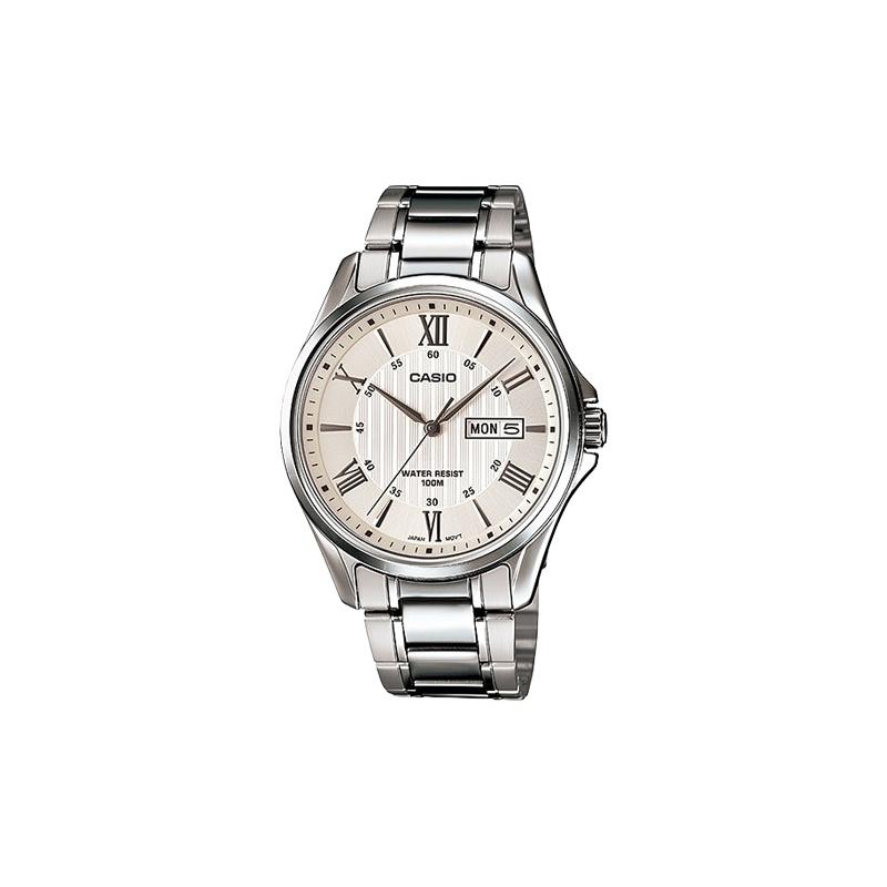 

Casio STANDARD series DRESS series fashion business large dial waterproof quartz movement stainless steel strap Japanese and Korean watch MTP-1384D-7A серебряный