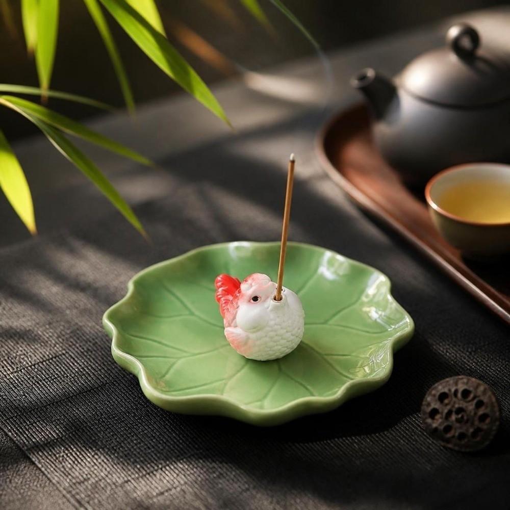 Zen Chinese Style Incense Stick Burner Ceramic Tabletop Incense Base Censer Holder Yoga Meditation
