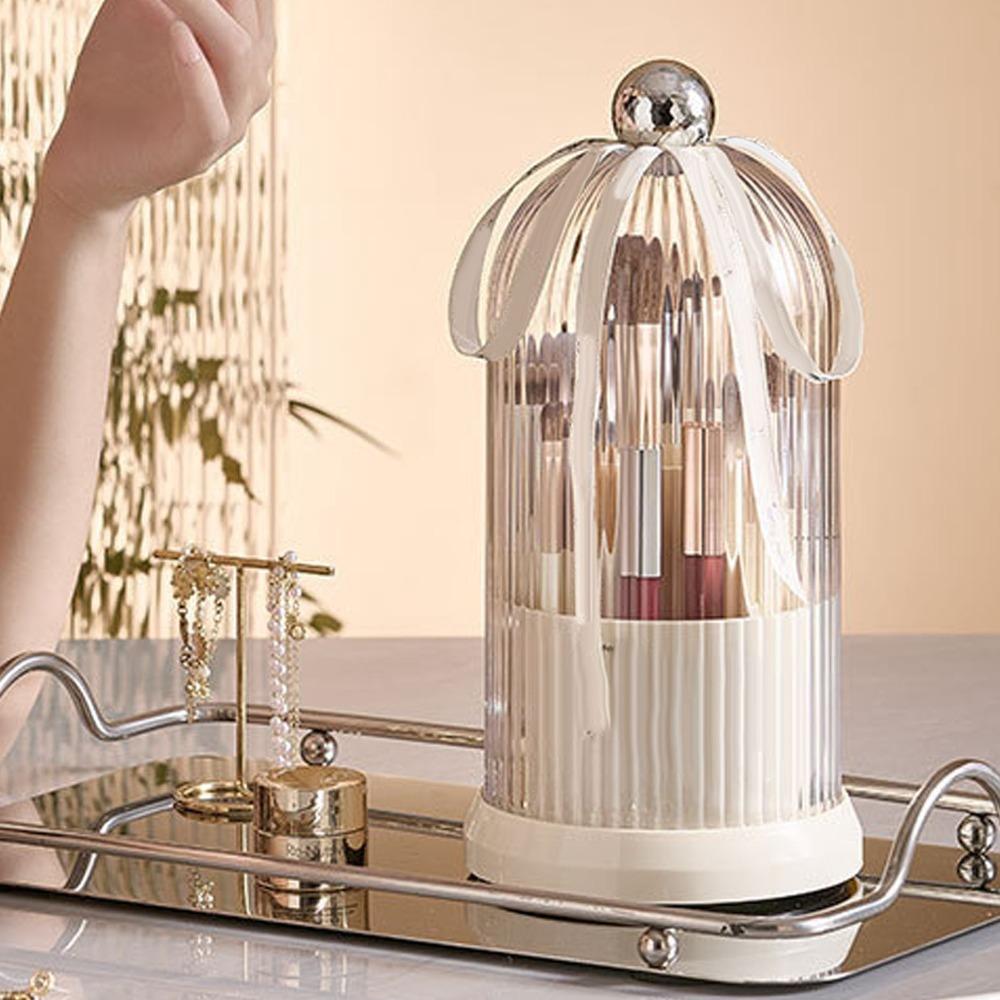 PP,PET Rotating Pen Holder 360° Rotating Cosmetic Tools Organizer Makeup Brushes Cup Desktop Use