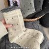 Polka Dot Wool Socks Season Gray Socks Thickened Warm Cashmere Cotton Socks Vintage Lace Stockings