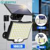 New 366/106LED Solar Lights Outdoor 3 Lighting Mode Motion Sensor Adjustable Head Security Wall Light Waterproof Garden Garage