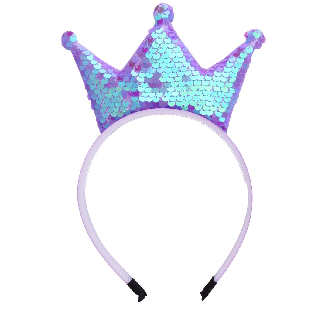 Sequins Crown Headband Girls Hair Bands Glitter Crowns Hair Hoop Women Hair Accessories for Party Favors Headdress Gift