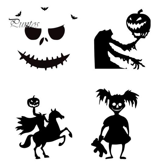 Halloween Wall Decals Skeleton Hand Pumpkin Felt Decals, Spooky Cutout Stickers, Horror Party Decorations Self Adhesive Seasonal Art for Door