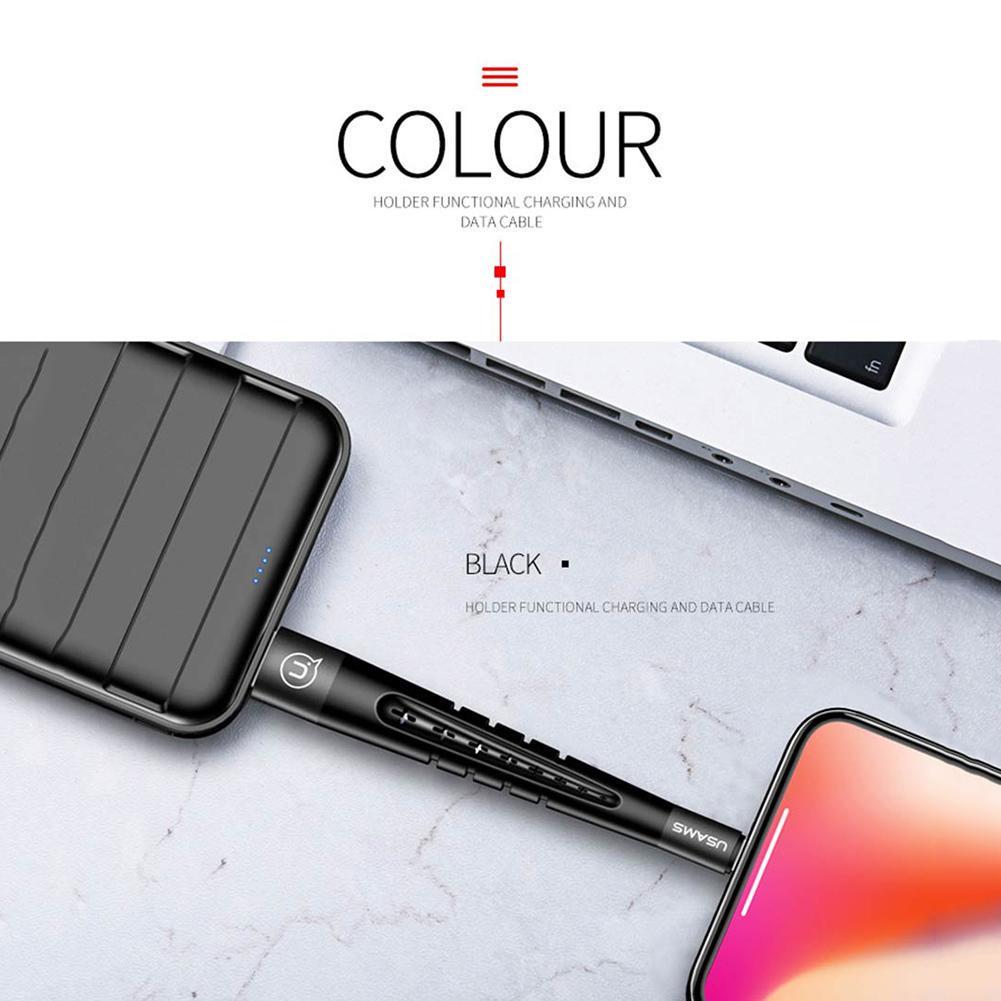 USAMS SJ198 3 in 1 Touch Pen Phone Holder Stylus 0.5 Ft Portable Short USB Cable and Data Sync Compatible for iPhone Silver USAMS SJ198 3 in 1 Touch Pen Phone Holder Stylus 0.5 Ft Portable Short USB Cable and Data Sync Compatible for iPhone Silver