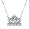 925 Sterling Silver Crown Necklace Female European and American Fashion Princess Heart-shaped Zircon Pendant Love Collarbone Chain
