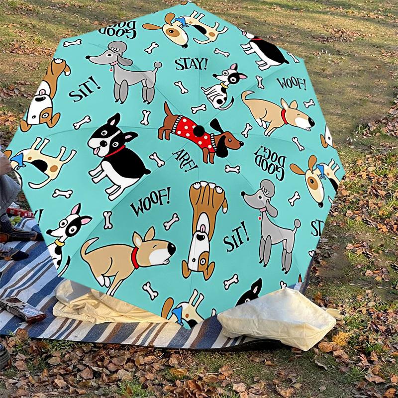 1PC Doggy Sit Umbrella-8-Rib Reinforced, Automatic Open, Lightweight & Durable, Cute Fashion Accessory for Outdoor-A1260