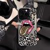 Tongue Leopard Print Is Suitable for iPhone17 Pro Max Mobile Phone Protective Case Apple 15/16 Niche 13Pro Large Hole