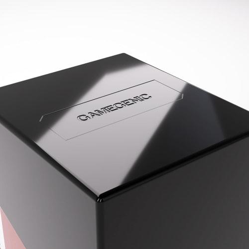 Gamegenic Bastion 100+XL Deck Box - Compact, Safe, and Perfectly Organized! Securely Stores Over 100 Double-Sleeved Cards in Black/Clear