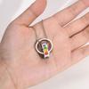 Pride Day Ring Pendant Necklace Turkish Charm Titanium Steel Necklace Rainbow Necklace  Pride Month
