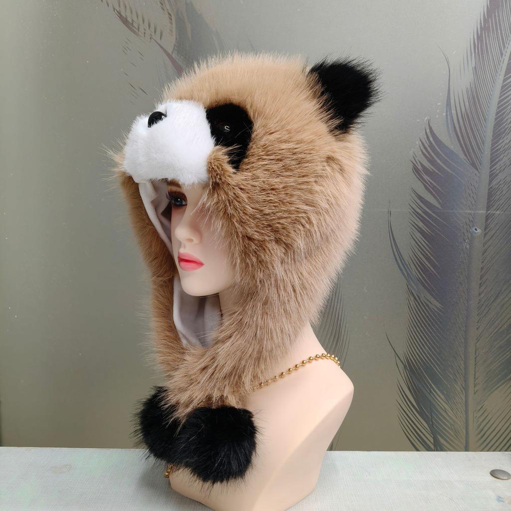 Parent-Child Panda Plush Hat Fashionable Warm Children Adult Winter Tide Hat