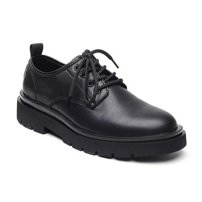 Herren Brogues Schuhe mit dicker Sohle Flache Businessmarke Herrenschuhe Reines Schwarz Höhenerhöhend 3cm