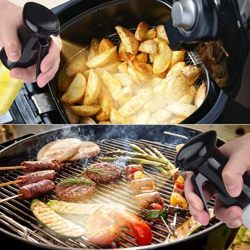 Leeseph New Oil Sprayer for Cooking, 200ml Olive Oil Sprayer Bottle with Dustproof Switch, for Air Fryer, Perfect for BBQ Baking