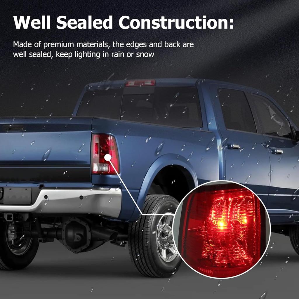 Tail Light Replacement for 2009-2018 Ram 1500 2500 3500, Passenger & Driver Side