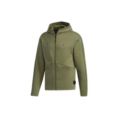 Wuji Series Knit Sports Hooded Jacket Men Outerwear Military-Green DM5237