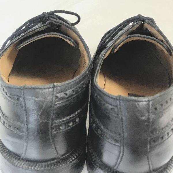 Made In France BALLY Leather Goodyear Welt Wingtip Shoes Size 5 24.0cm Black Business Dress Shoes(USED)