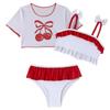2026 New European & American Girls' Three-Piece Bikini Swimwear Set