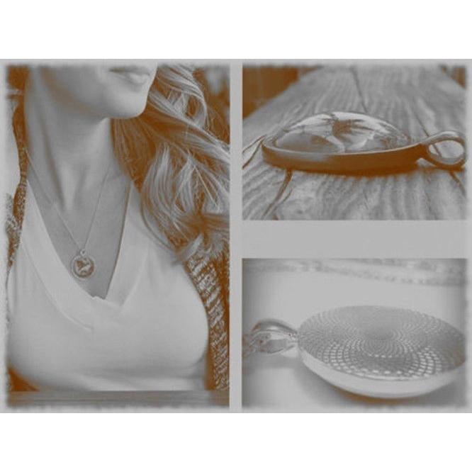 Vintage Steampunk Dragon Po Cabochon Glass Bronze Pendant Necklace