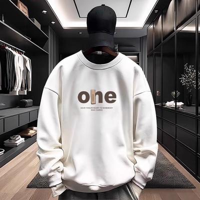 Mens Crewneck Sweatshirt Casual Streetwear Graphic Print Cotton Hoodie-Free Long Sleeve Solid Color