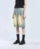 STANDARDERROR 87-Stan174 Heavy Washed Bermuda Denim Pants Deep Yellow