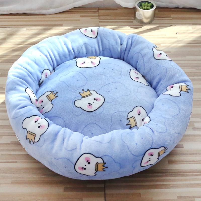 Pet Dog Sofa Bed Donut Washable Round Plush Nest Soft Comfortable Fluffy Cushion Mat Winter Warm Dog Cat Calming Beds