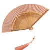 Bamboo Cloth Folding Fan Classical Blank Dancing Fans Handle Fan Chinese Art Crafts Gifts Decoration Fans Home Decor Gifts