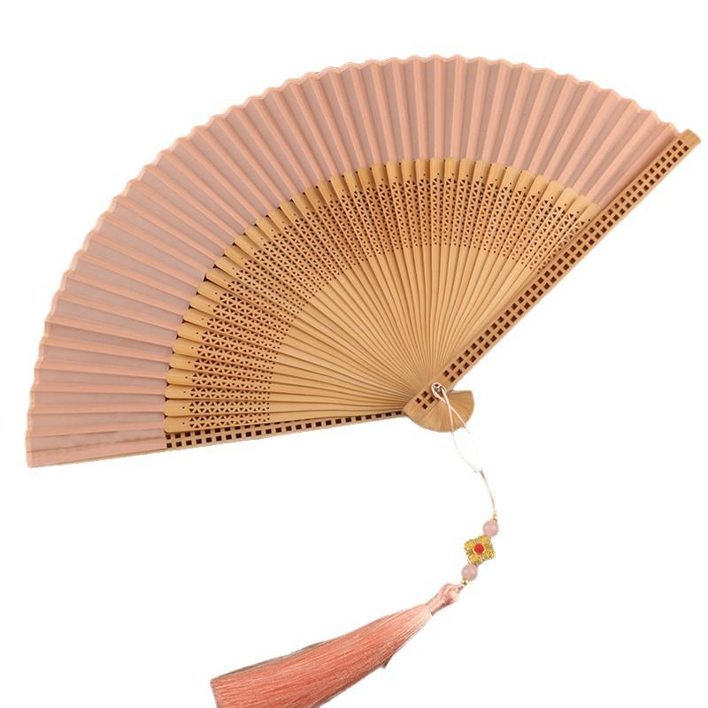 Bamboo Cloth Folding Fan Classical Blank Dancing Fans Handle Fan Chinese Art Crafts Gifts Decoration Fans Home Decor Gifts