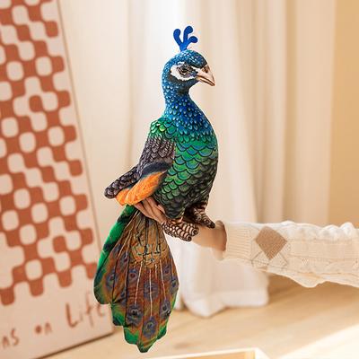 1 peça 28/35CM Brinquedos de Pelúcia Pavão Real Vida Real Simulado Bonecas Pavão de Coroa Azul Animal de Pelúcia Macio Boneca Crianças Decoração de Casa Presente