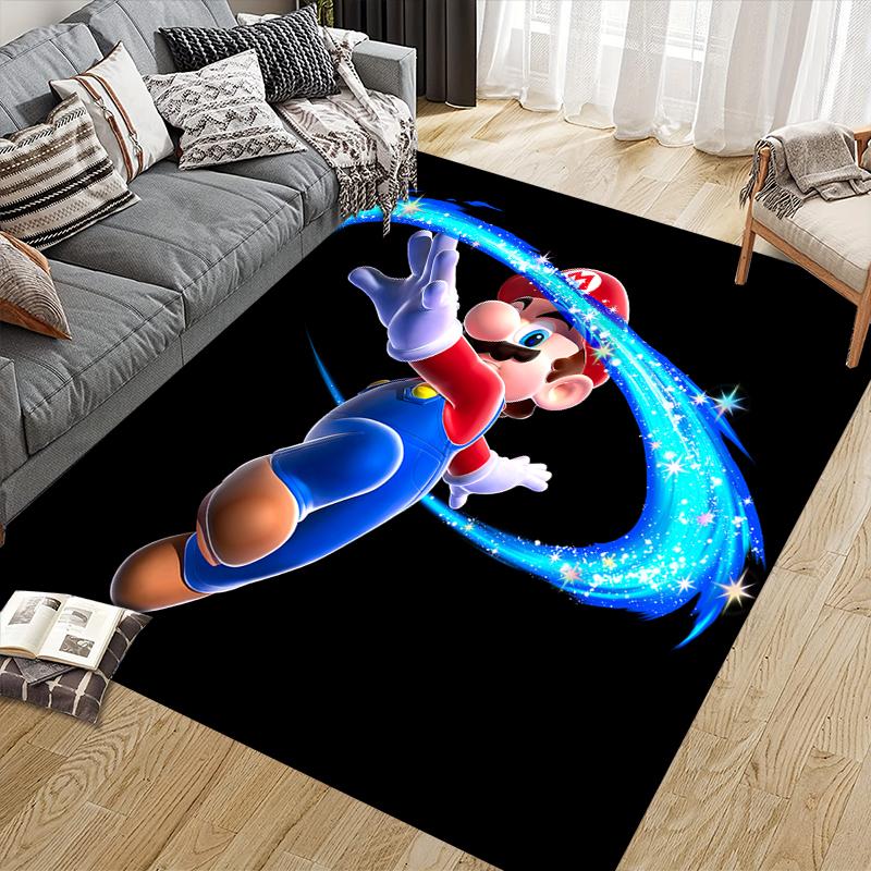 Mario Chibi Head Area Rug, Mario Fan Soft Carpet, Ideal Gift.chl