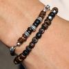 Modern Boho Resin Stone Strand Bracelet With Elastic Fit For Travel Gift And Casual Wear